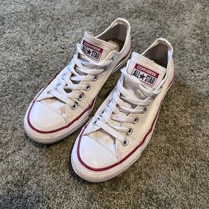 Converse All Star White with Red Trim Sneakers